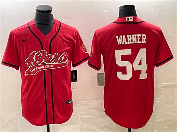 Mens San Francisco 49ers #54 Fred Warner Red Cool Base Baseball Limited Jersey->san francisco 49ers->NFL Jersey
